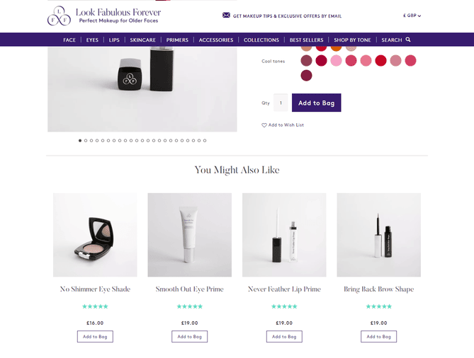 Look fabulous forever product recommendaton case study examples in tablet