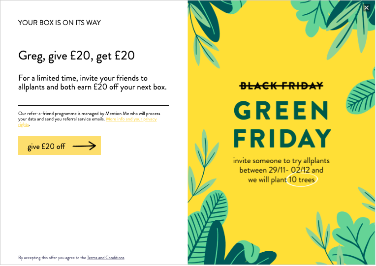 allplants Black Friday campaign 2019