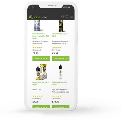 Vapouriz onsite personalization with social proof